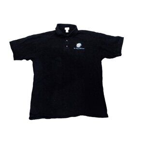 Vintage HIS HOUSE MINISTRIES Men's 100% Cotton Black Polo Shirt Size XL
